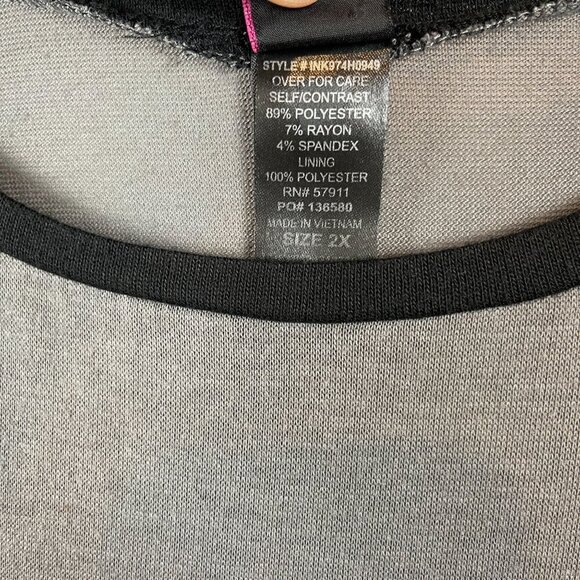 Wrapper Women 3/4 Sleeve Pullover Round Neck Stretch Dress size 2X - Picture 4 of 6